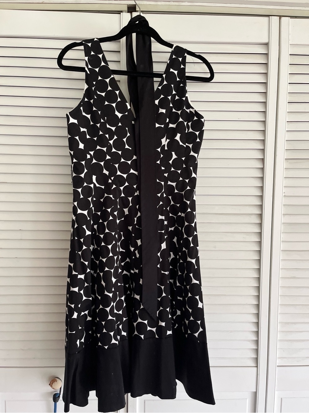 Jones Wear Black & White Polka Dot Sleeveless Fit-and-Flare Dress